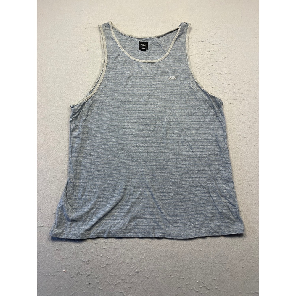 Vans Tank Top Knit Cotton Blend Blue Grey Large Mens